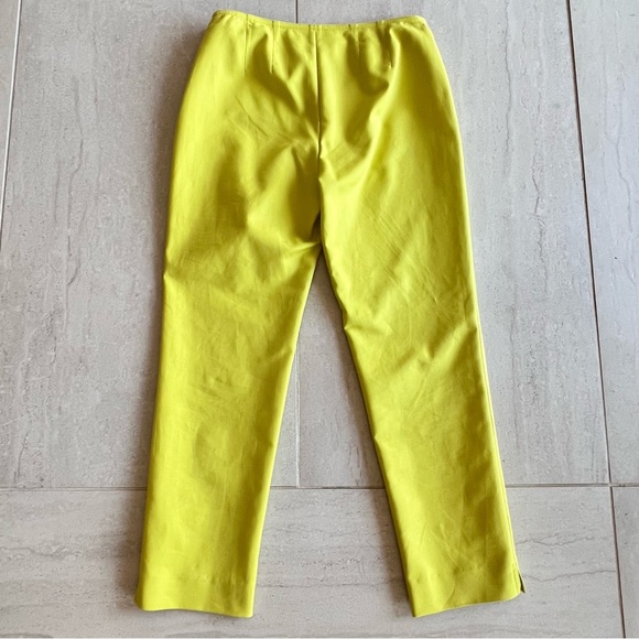 St John Yellow Pull-up Ankle Pants Trousers Size 4 - Picture 8 of 9
